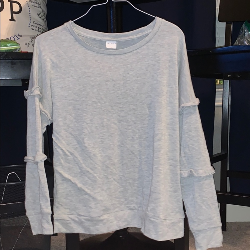 Grey ruffle sweater
